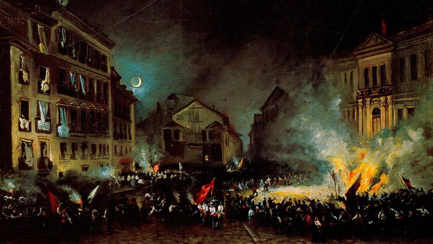La revolución de 1854 en la Puerta del Sol de Madrid ('La Vicalvarada').