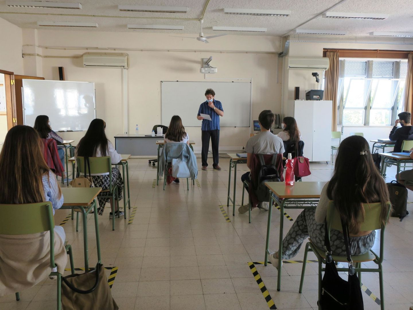 Una de las aulas del Instituto Español Giner de los Ríos en Algés, a las afueras de Lisboa, en Portugal. (EFE)
