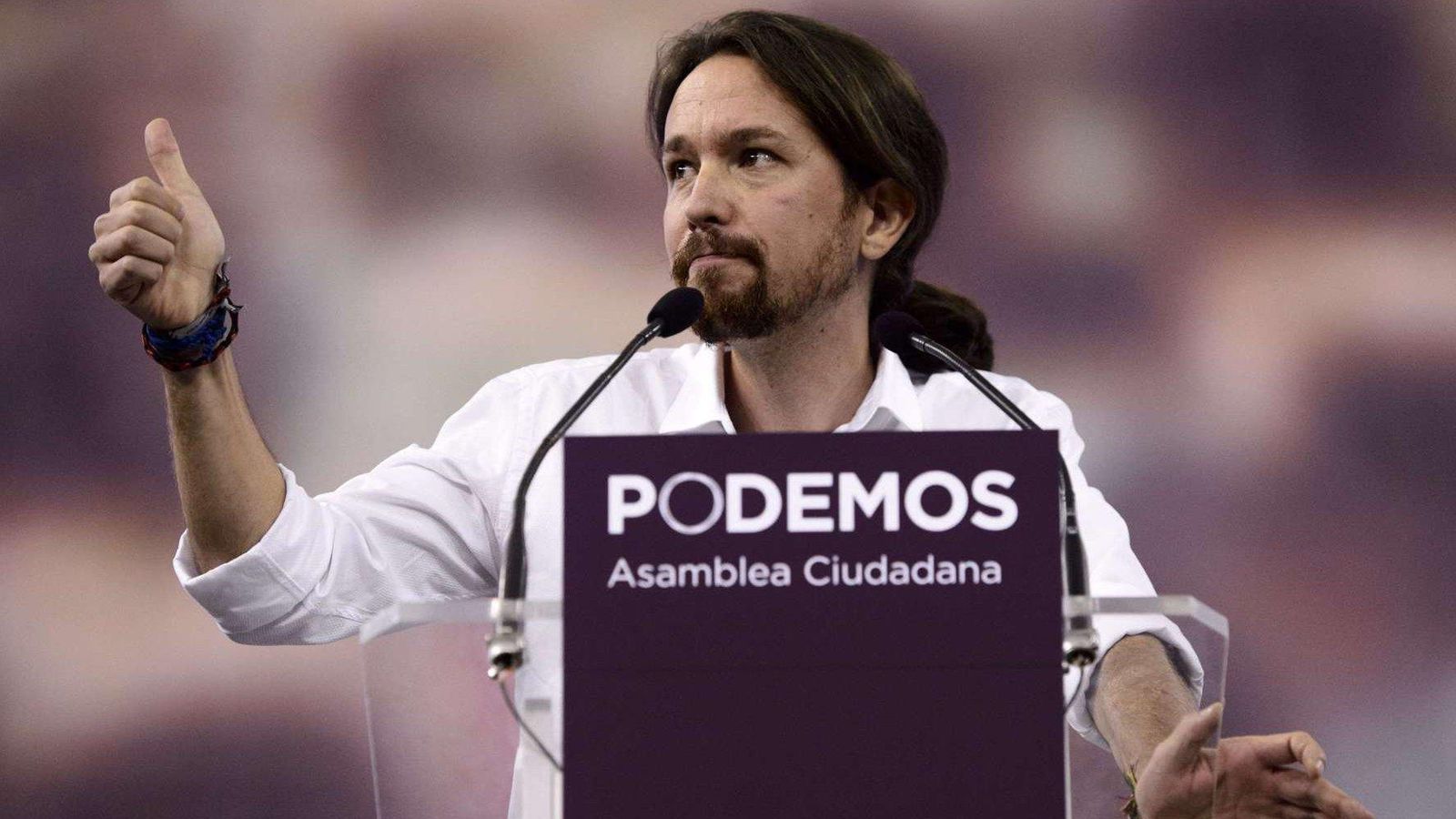 Foto: Pablo Iglesias en un mitin de Podemos (AFP)