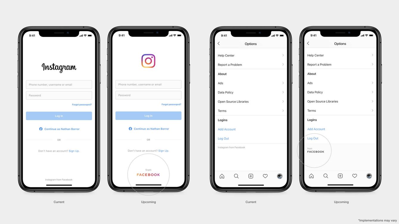 Instagram también recibirá la actualización del logotipo de Facebook en su aplicación.
