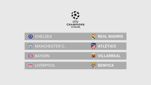 Chelsea-Real Madrid, Manchester City-Atleti y Villarreal-Bayern, en cuartos de Champions