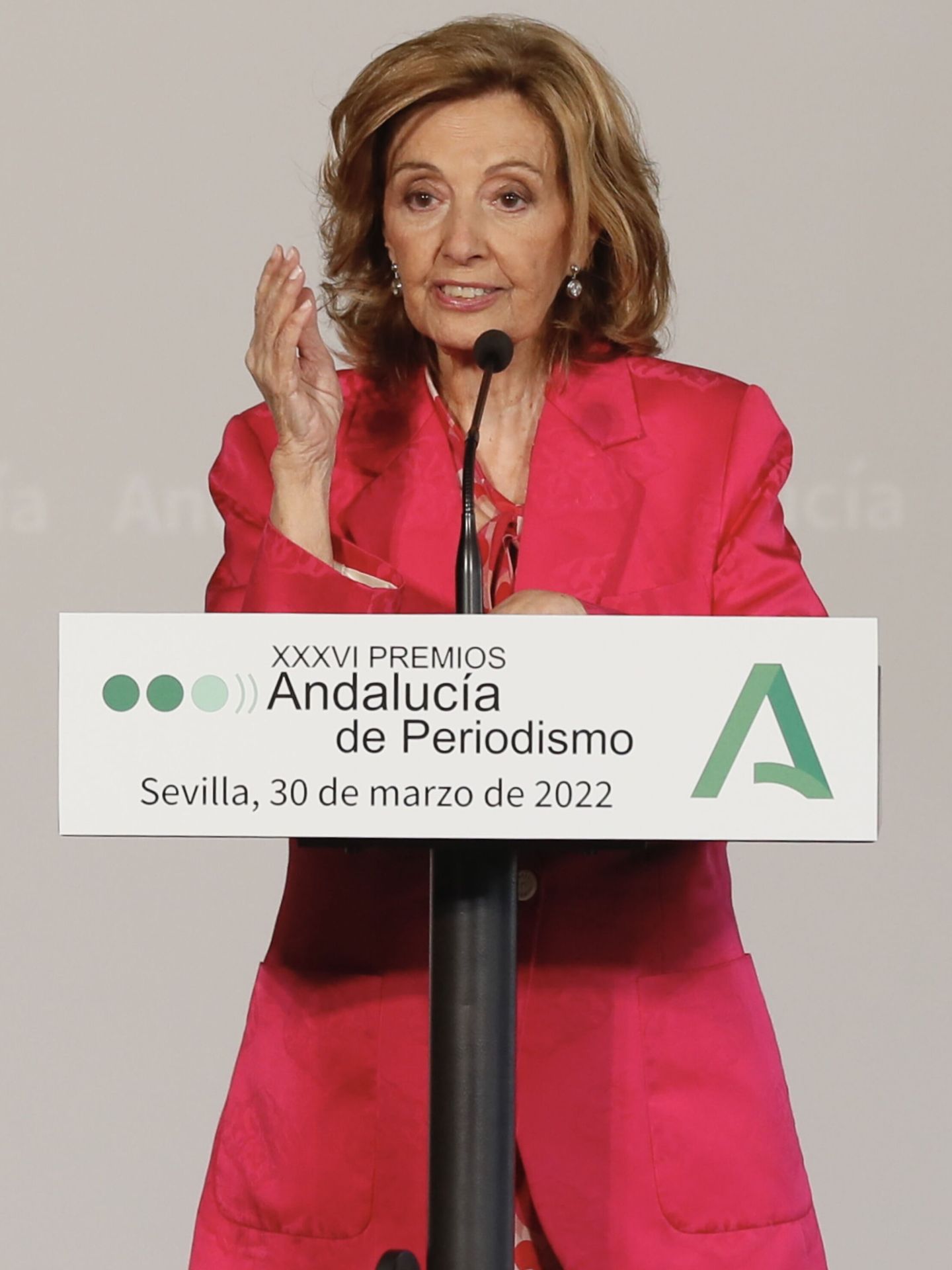 María Teresa Campos, recogiendo uno de sus premios. (EFE)