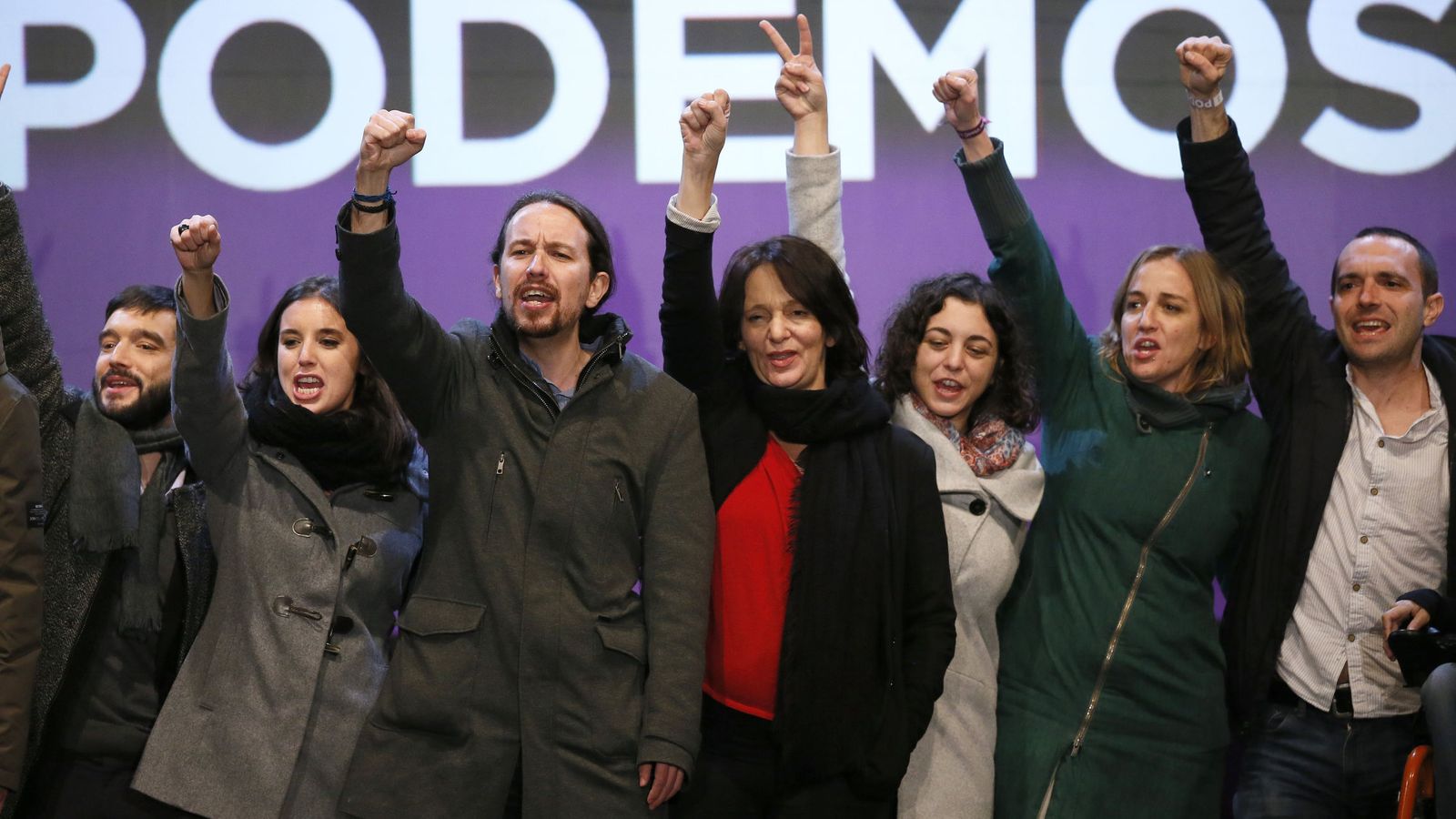 Foto: El candidato a la presidencia del gobierno por Podemos, Pablo Iglesias (3º izda). (EFE)