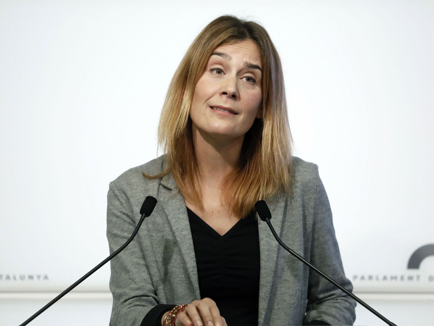La presidenta del grupo parlamentario de En Comú Podem, Jéssica Albiach. (EFE/Andreu Dalmau)