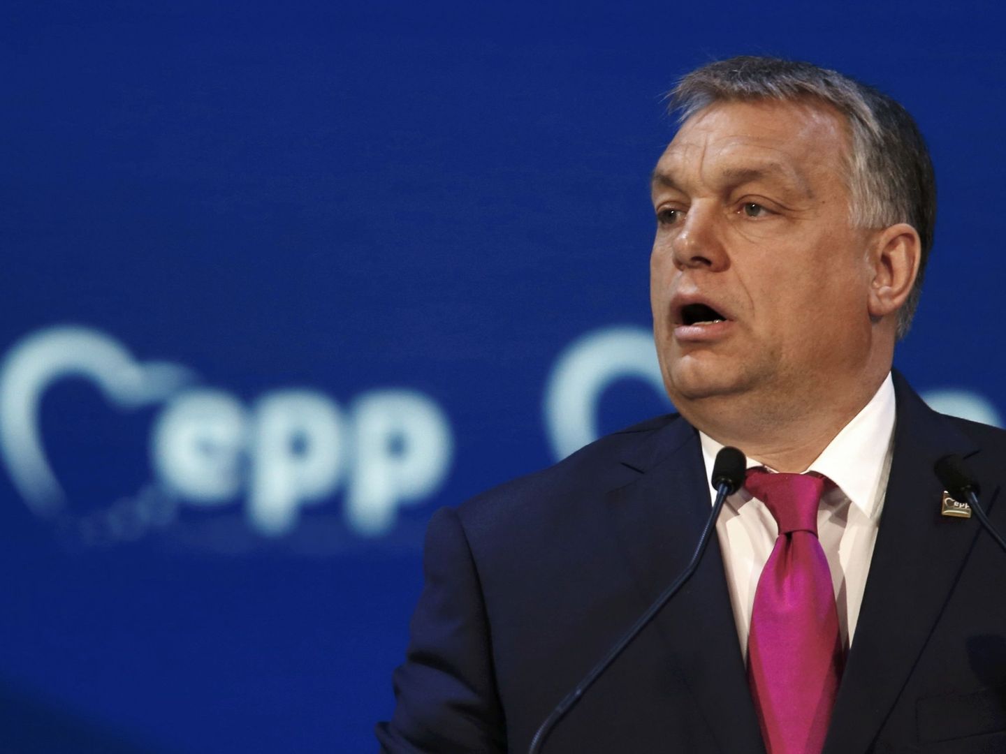Orbán durante un congreso del Partido Populr Europeo. (Reuters)