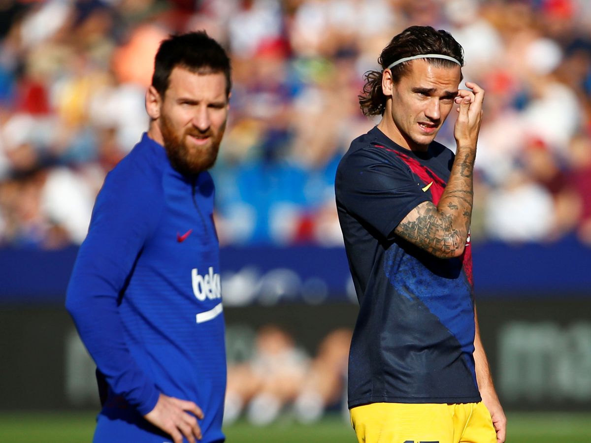 Foto: Griezmann y Leo Messi antes de un partido ante el Levante. (Reuters)