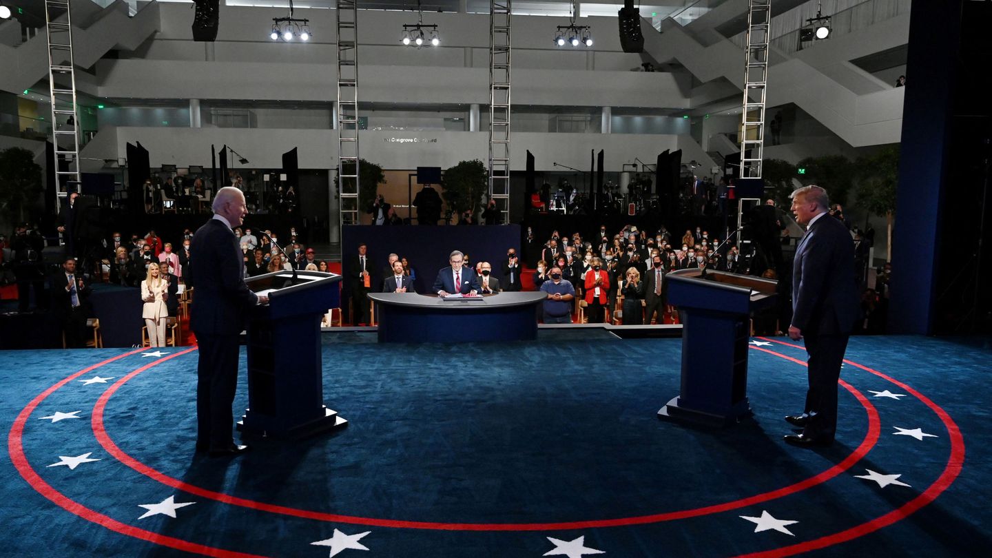 El debate de la campaña presidencial entre Donald Trumpy Joe Biden del pasado miércoles. (Reuters)