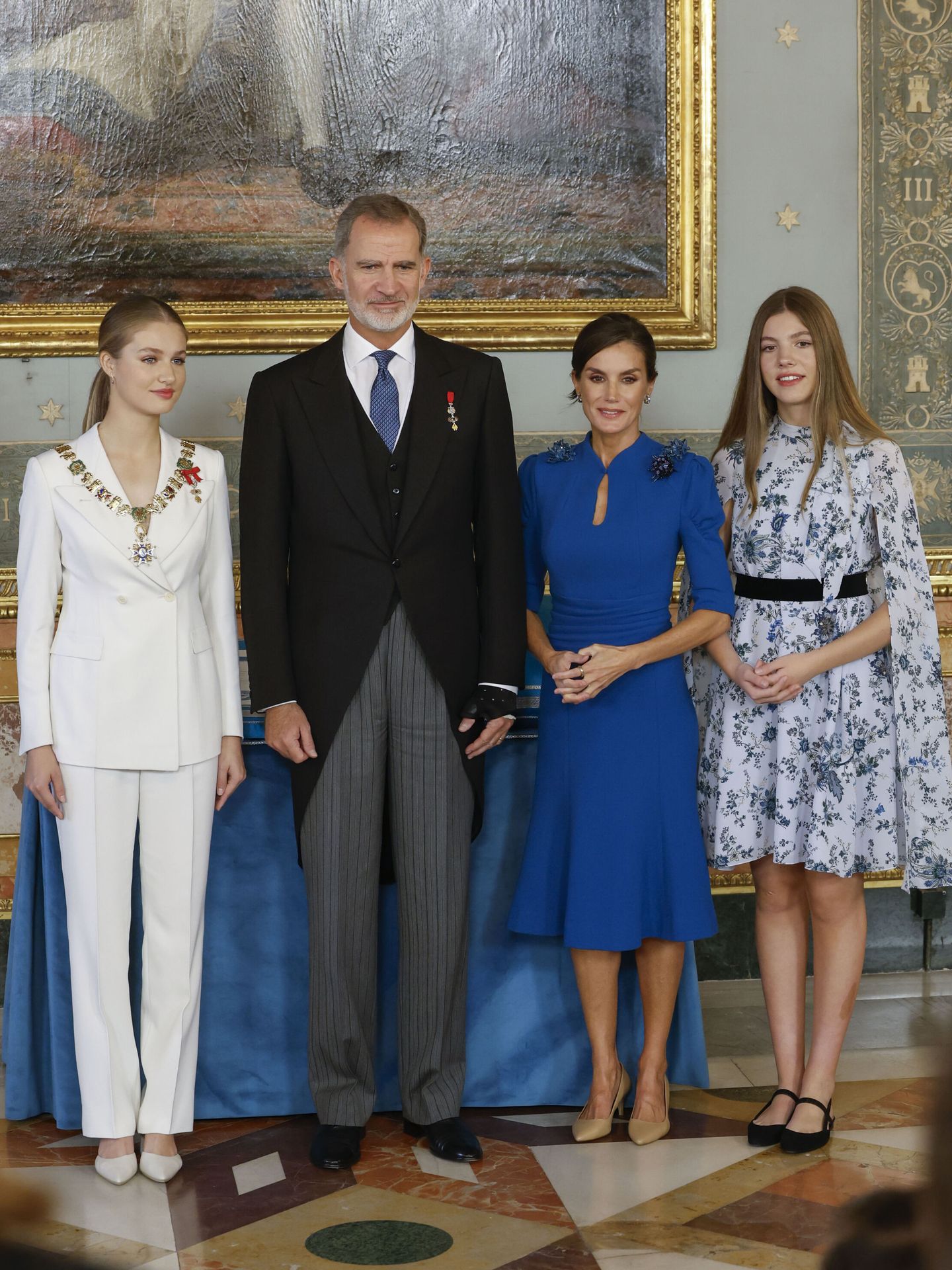 Los reyes Felipe y Letizia, junto a la princesa Leonor y la infanta Sofía. (EFE/Juanjo Martín)