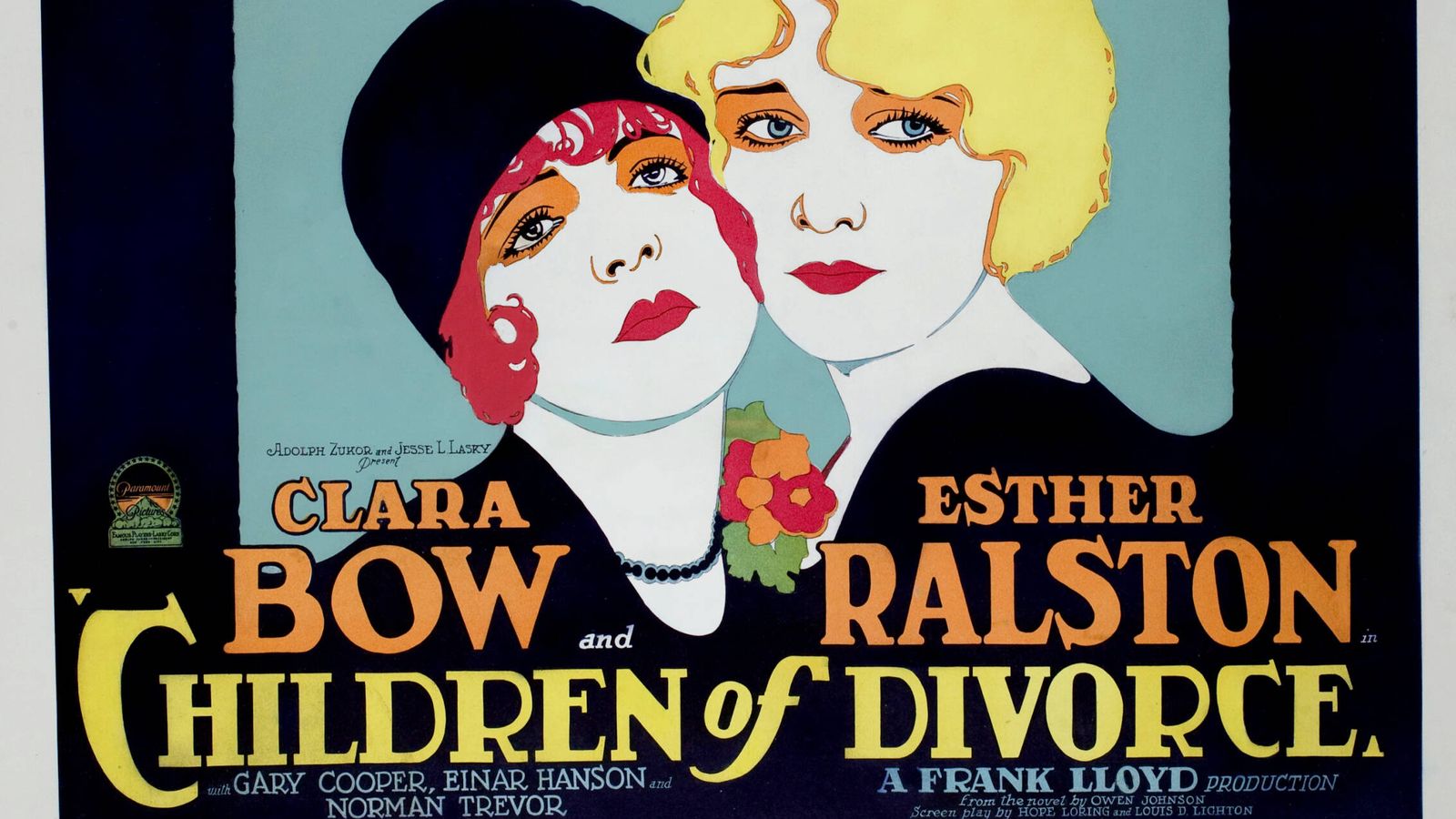 Clara Bow y Esther Ralston en el cartel de 'Childen of Divorce', de 1927. (Gtres/Cortesía de Everett Collection)