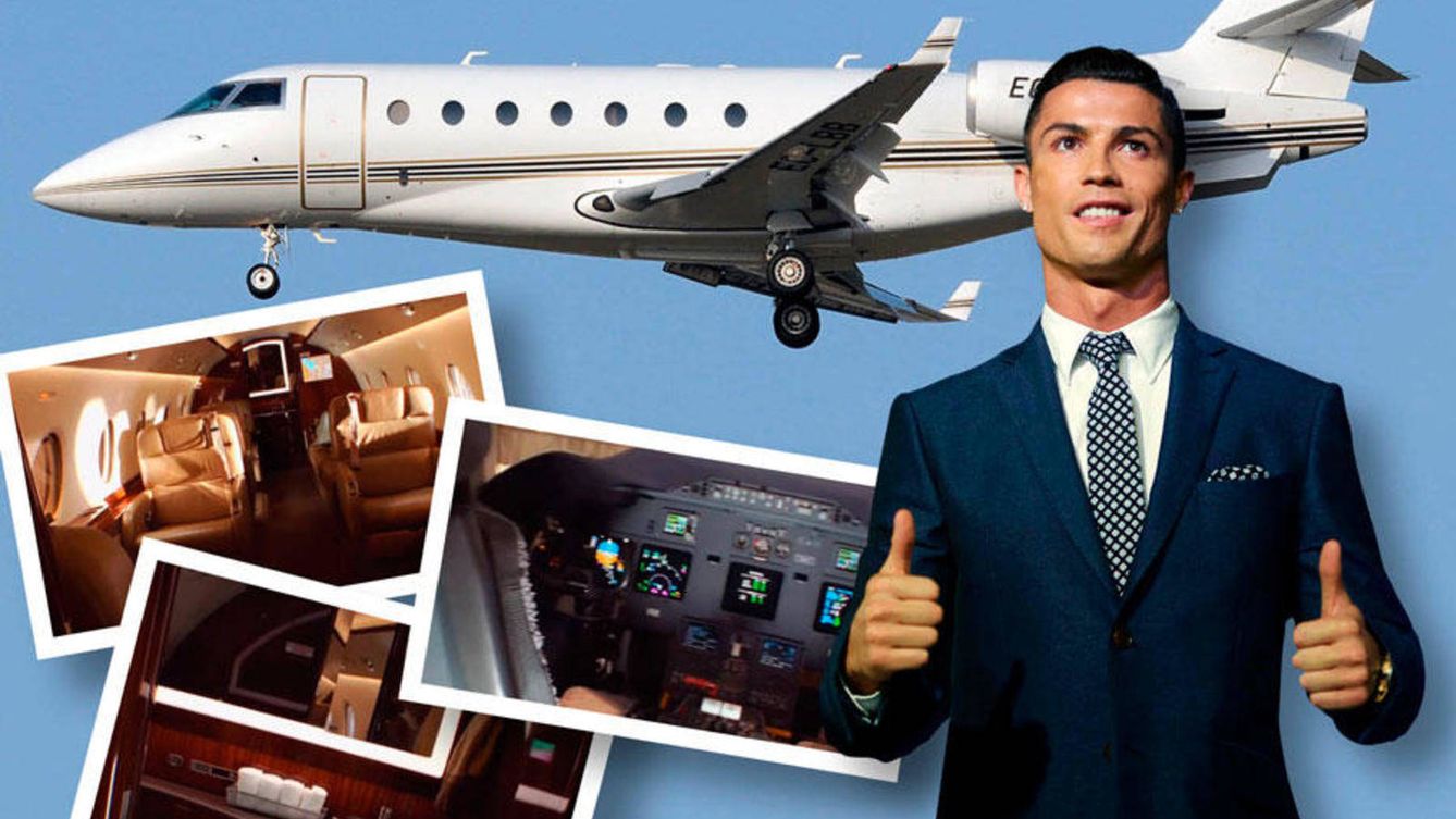 Foto: Cristiano Ronaldo y su jet en un fotomontaje realizado en Vanitatis