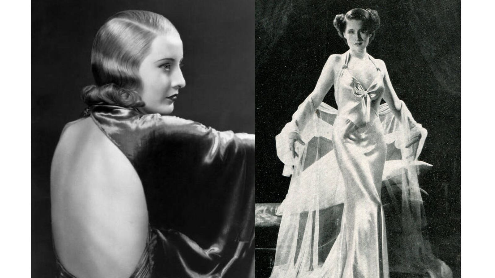 Barbara Stanwyck en 'Baby Face', de 1933 / Norma Shearer en 'Riptide', de 1934. (Wikimedia)