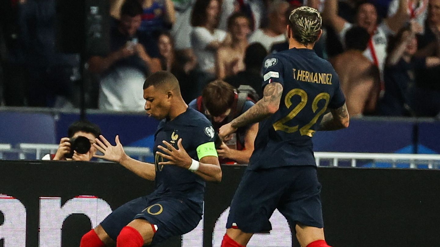 Mbappé celebra un gol reciente con Francia. (EFE/EPA/Mohammed Badra)