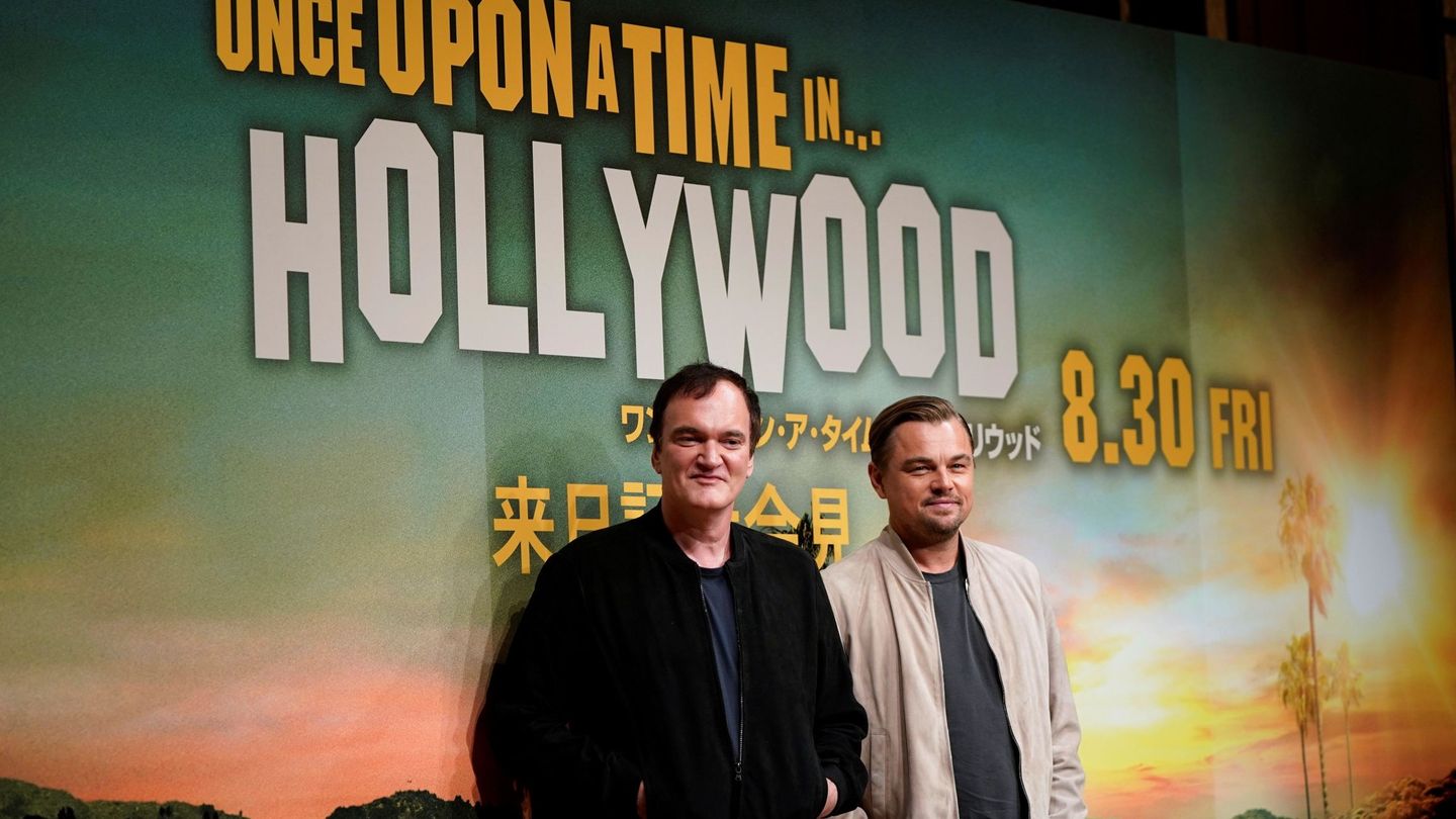 Quentin Tarantino y Leonardo DiCaprio, en una rueda de prensa de 'Érase una vez en...Hollywood' (EFE)