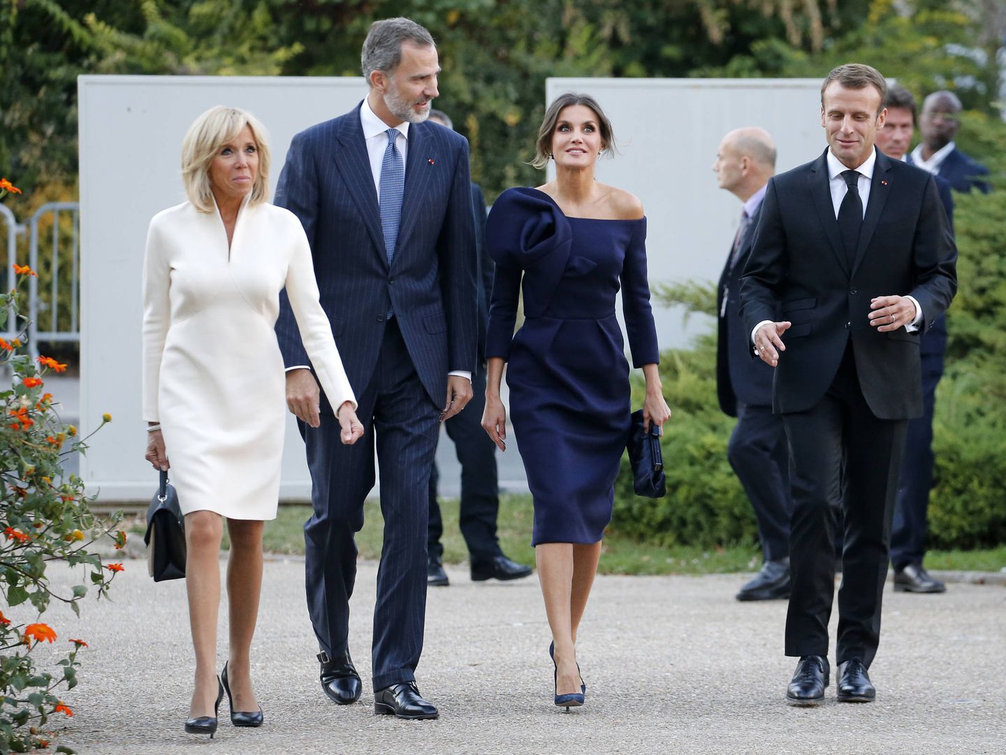 Los Macron junto a los Reyes de España, el octubre pasado en París. (Getty)