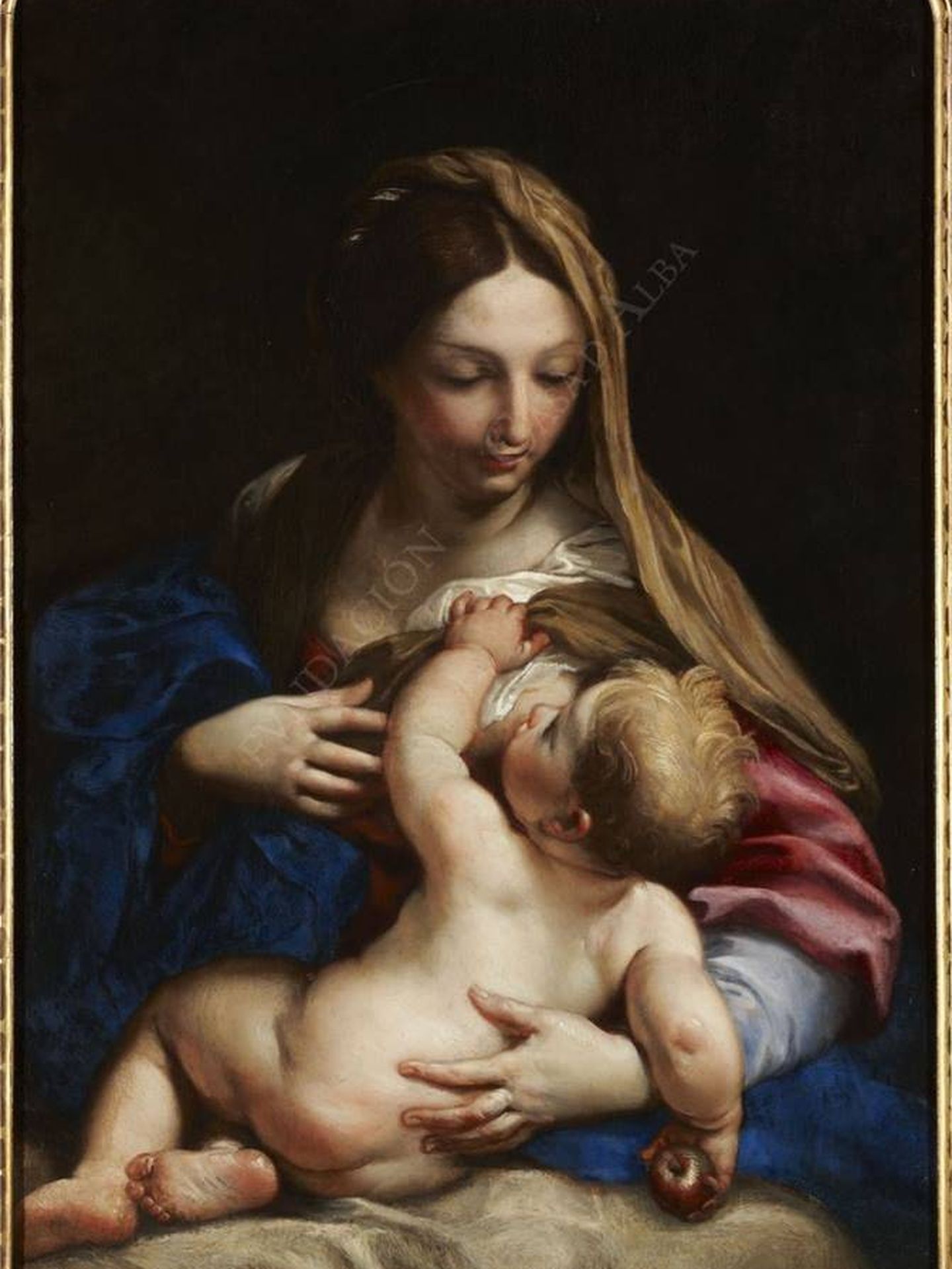 'La Virgen dando de mamar al niño' de Maratta. (Fundación Casa de Alba)