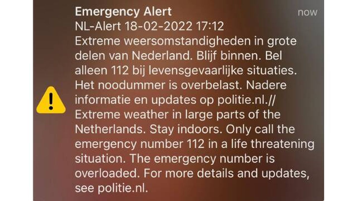 Captura de la alerta enviada por la policía de Países Bajos. (EC)