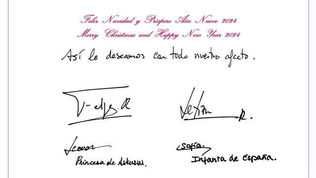 Mensaje de la familia real española para su felicitación de Navidad en 2024. (Casa Real)