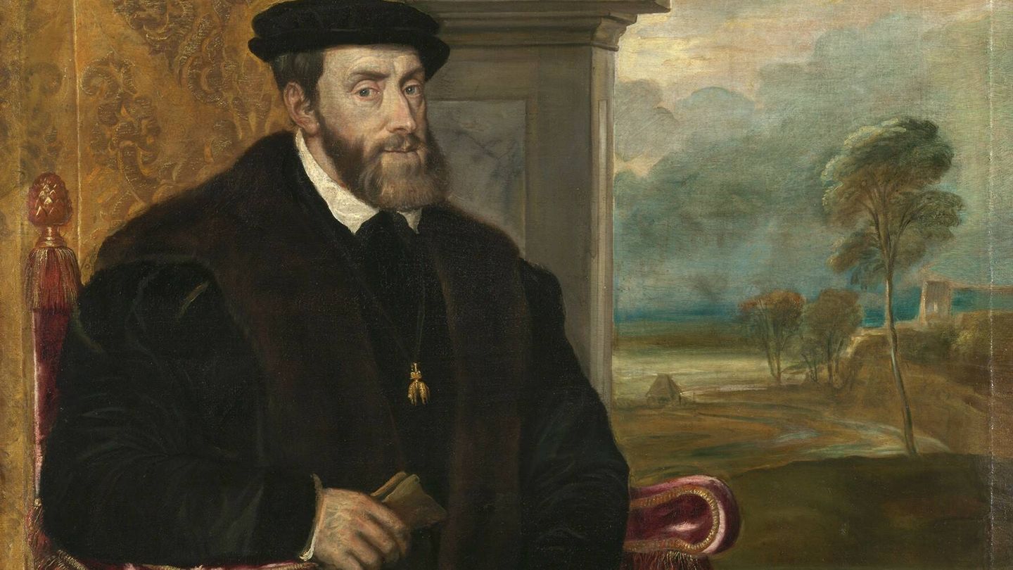 Retrato de Carlos V sentado atribuido a Lambert Sustris