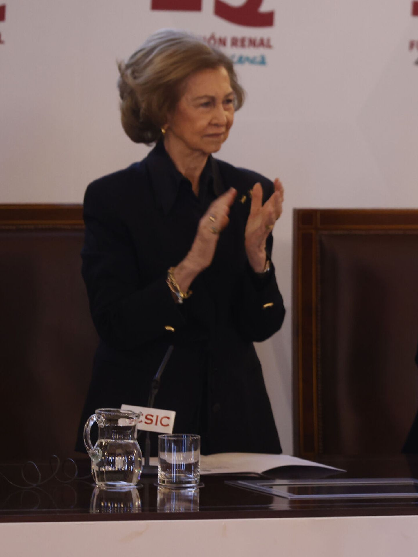 La reina Sofía, durante la entrega de los Premios de Investigación de la Fundación Renal Íñigo Álvarez de Toledo. (EFE/Javier Lizon) 