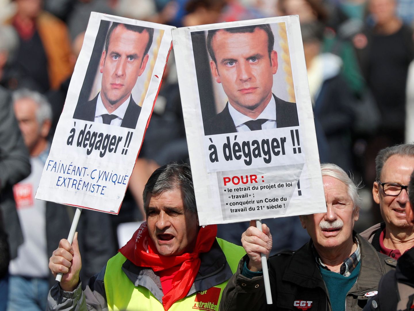 Protesta contra la reforma laboral de Macron en París, el 12 de septiembre de 2017. (Reuters)