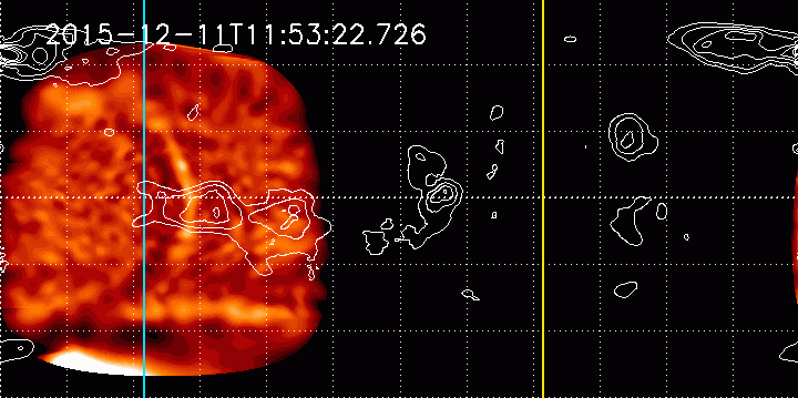  Secuencia de las temperaturas tomadas en la cima de las nubes de Venus que muestran la estructura sobre la superficie del planeta / ©Planet-C