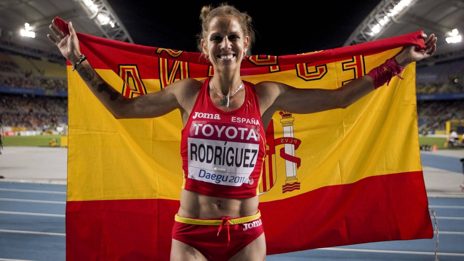Foto: Natalia Rodríguez fue medalla de bronce en los 1.500 metros lisos en el Mundial de Daegu (Efe).