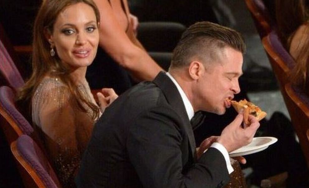 Angelina Jolie y Brad Pitt comienzo pizza (I.C.)