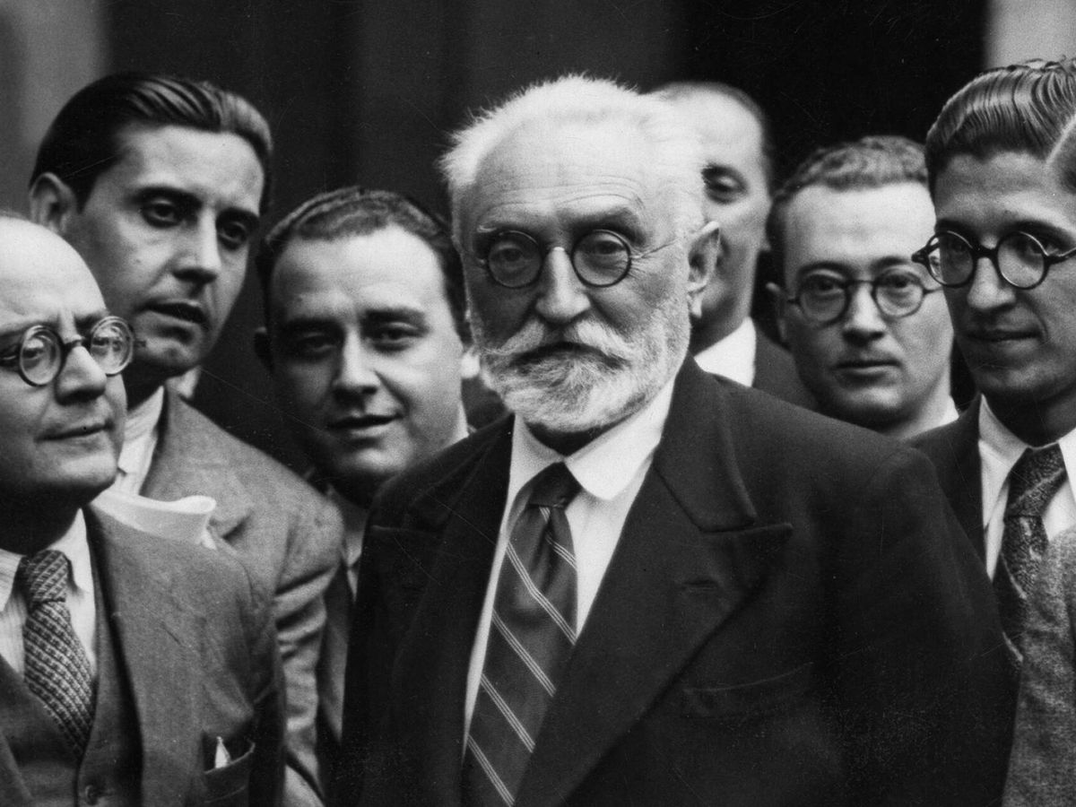 Foto: Miguel de Unamuno, en el centro, en una imagen de 1933. (Getty/ullstein bild)
