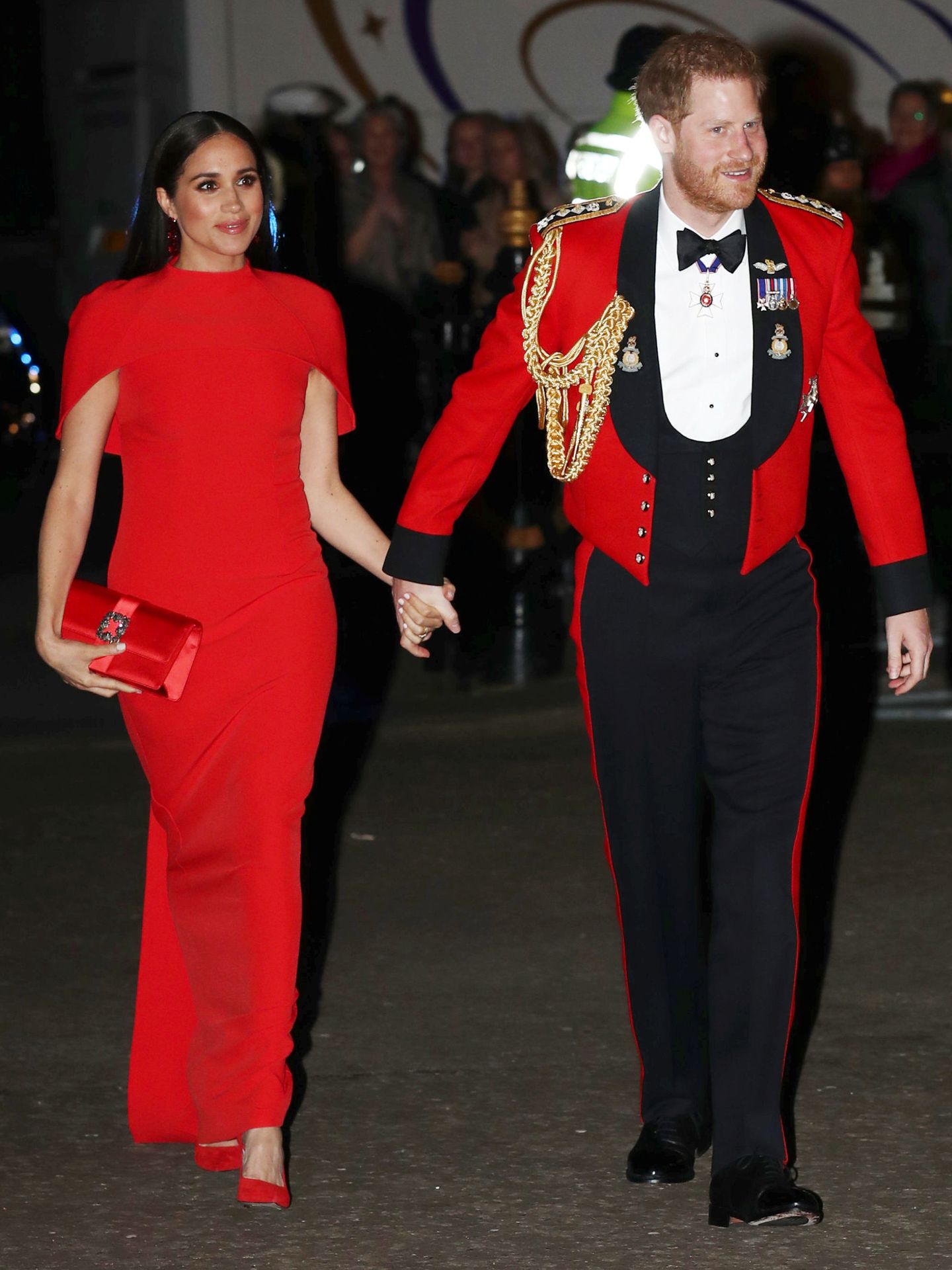 Meghan Markle y el príncipe Harry,  llegando al Royal Albert Hall de Londres. (Reuters)
