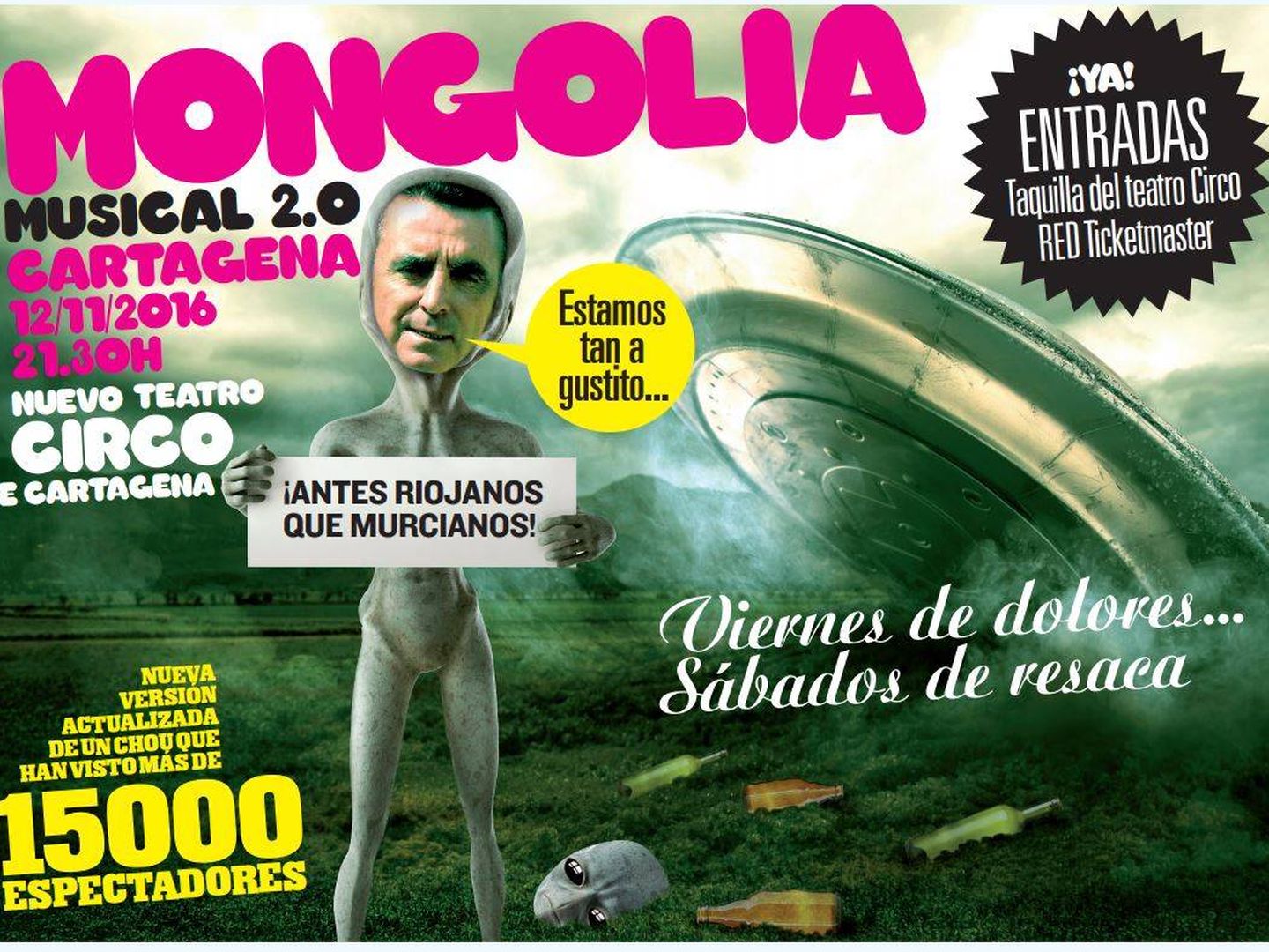 Cartel del musical en Cartagena por el que Ortega Cano ha demandado a Mong SL. (Revista Mongolia)