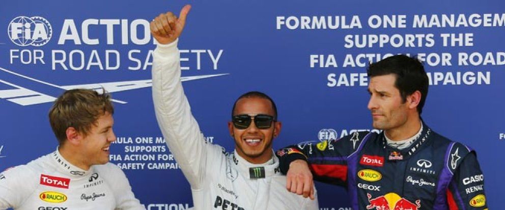 Foto: Hamilton logra la 'pole' en casa de Vettel, que le acompañará en primera fila; Alonso sale octavo