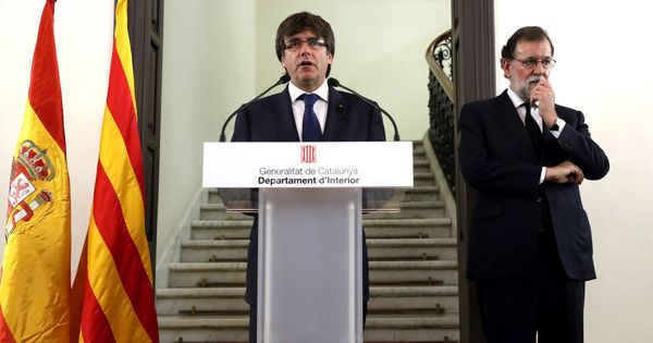 Foto: El presidente de la Generalitat de Cataluña, Carles Puigdemont, y el presidente del Gobierno, Mariano Rajoy. (EFE)