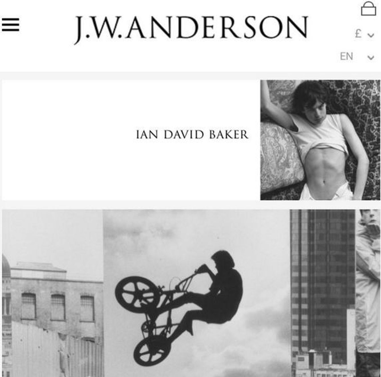 Jonathan Anderson ha vendido en su web el trabajo del fotógrafo de culto gay David Baker