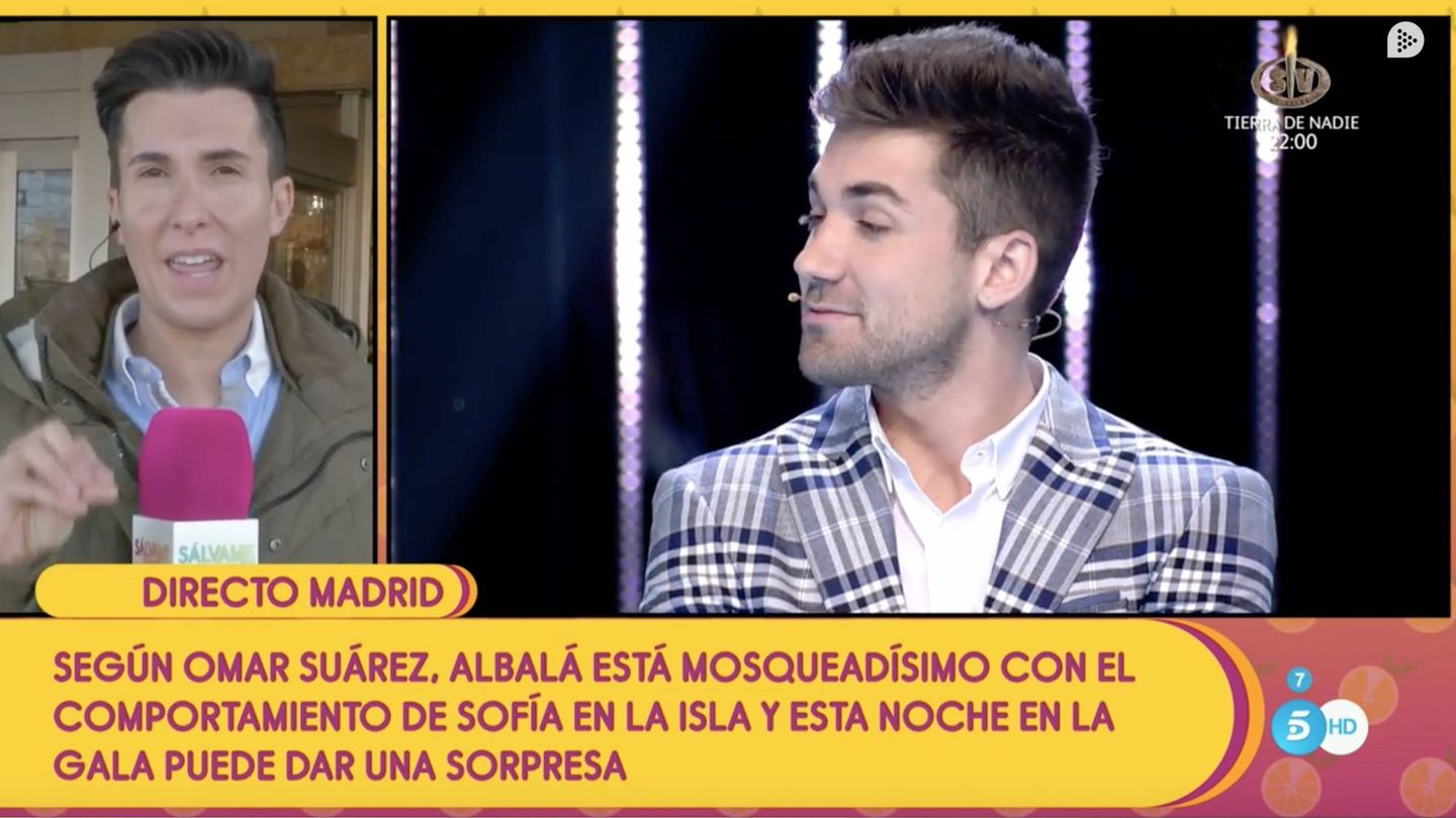 Omar Suárez ofrece nuevas informaciones sobre Albalá en 'Sálvame'. (Telecinco)