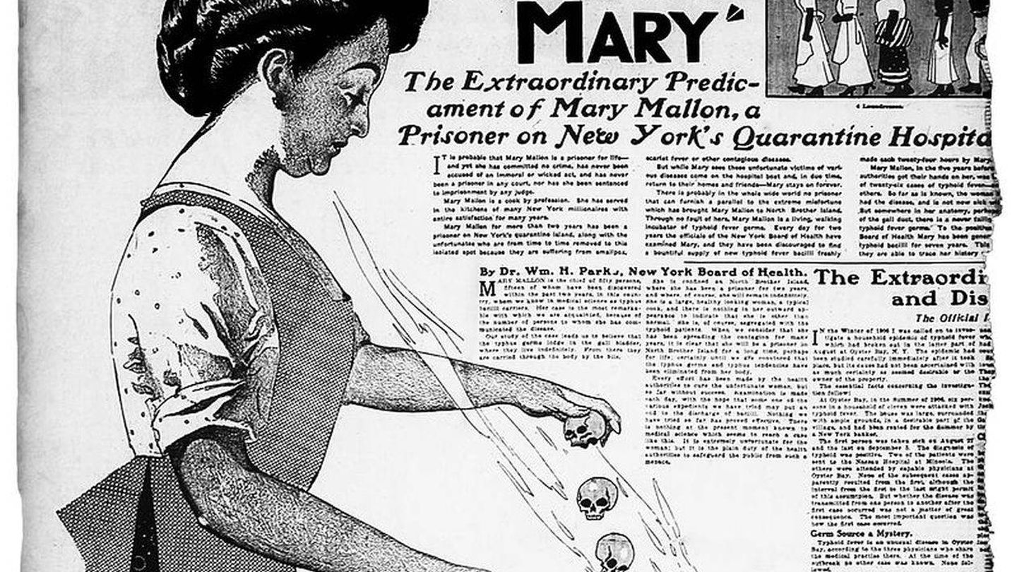 Recorte de prensa de la época sobre Mary la Tifoidea.