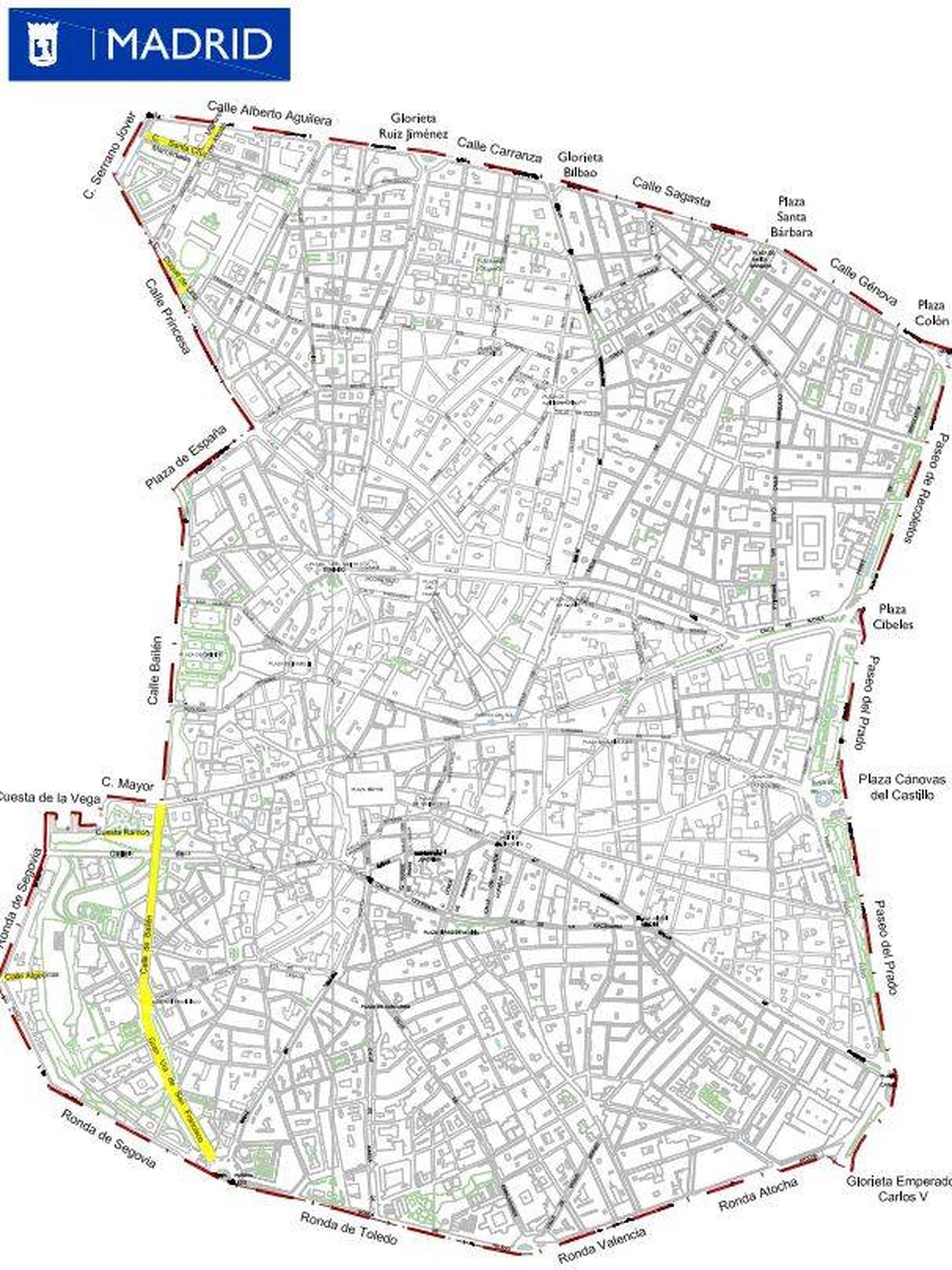Mapa de Madrid Central