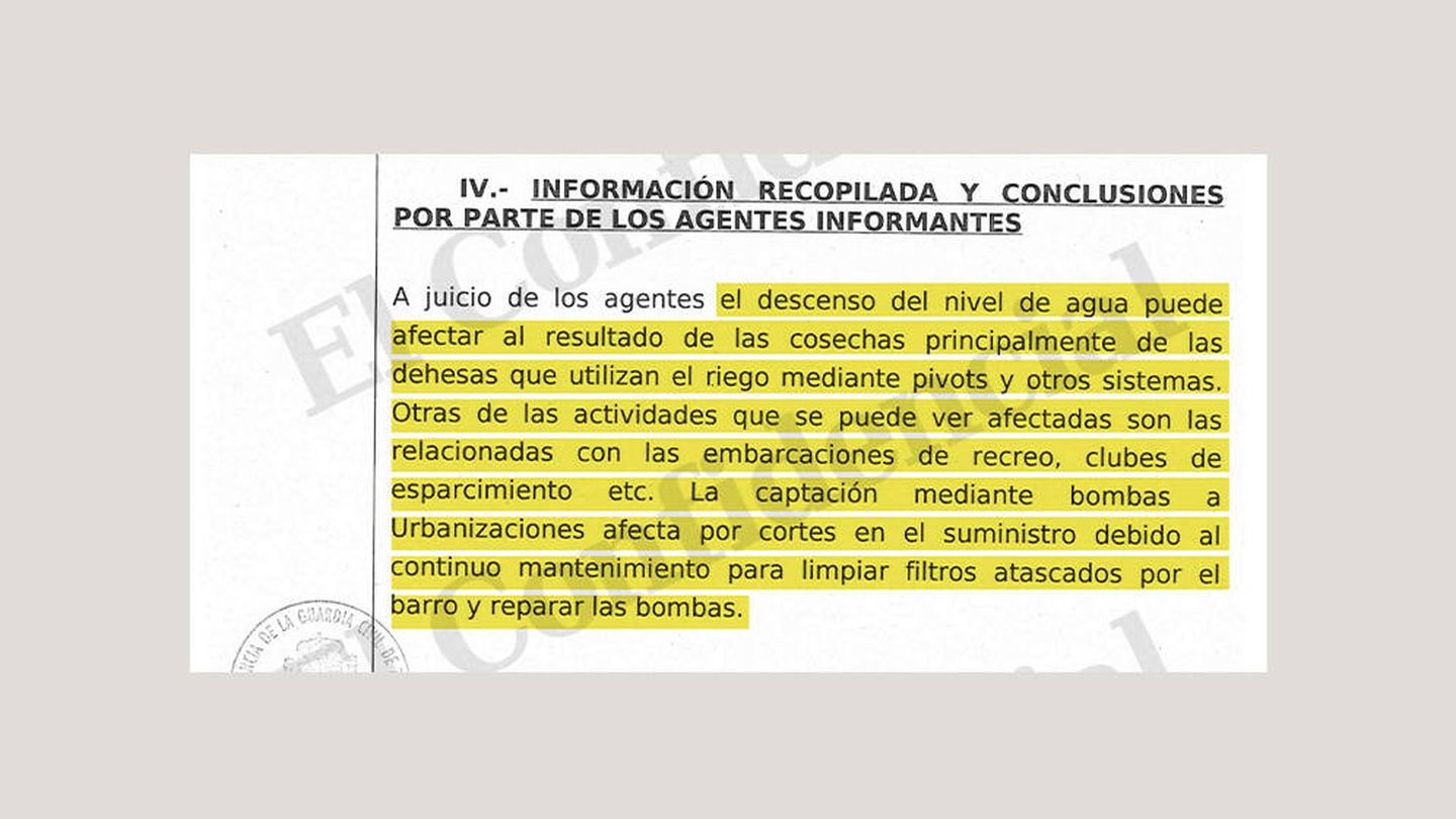Conclusiones de los agentes del Seprona en uno de los informes incorporados a la investigación contra Iberdrola.