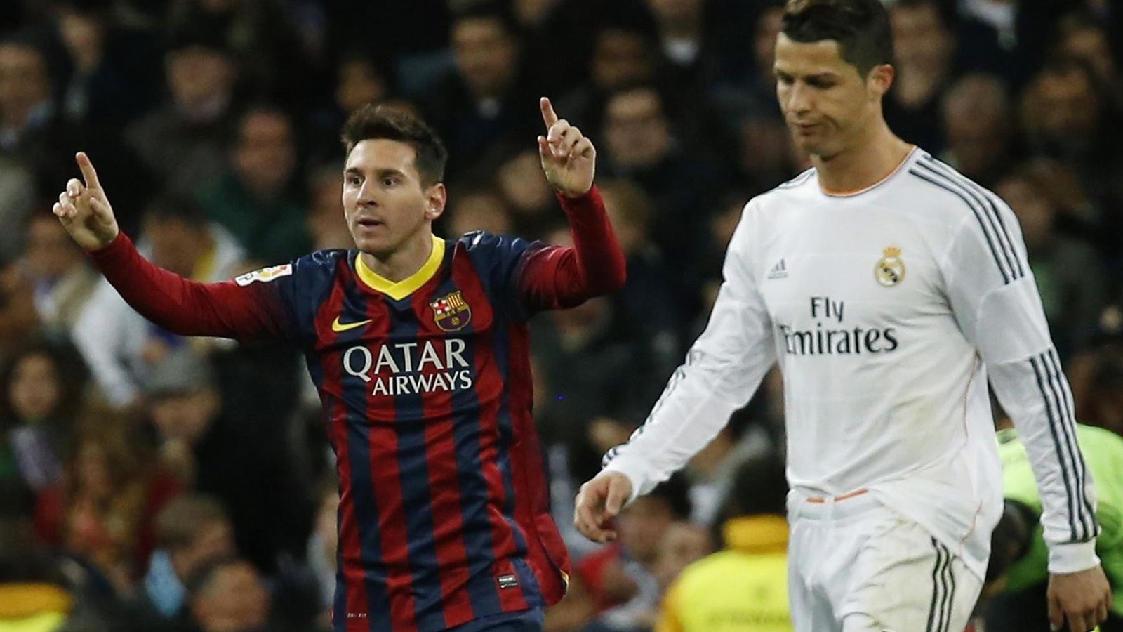 Foto: Messi celebra un gol durante un Clásico (Reuters).