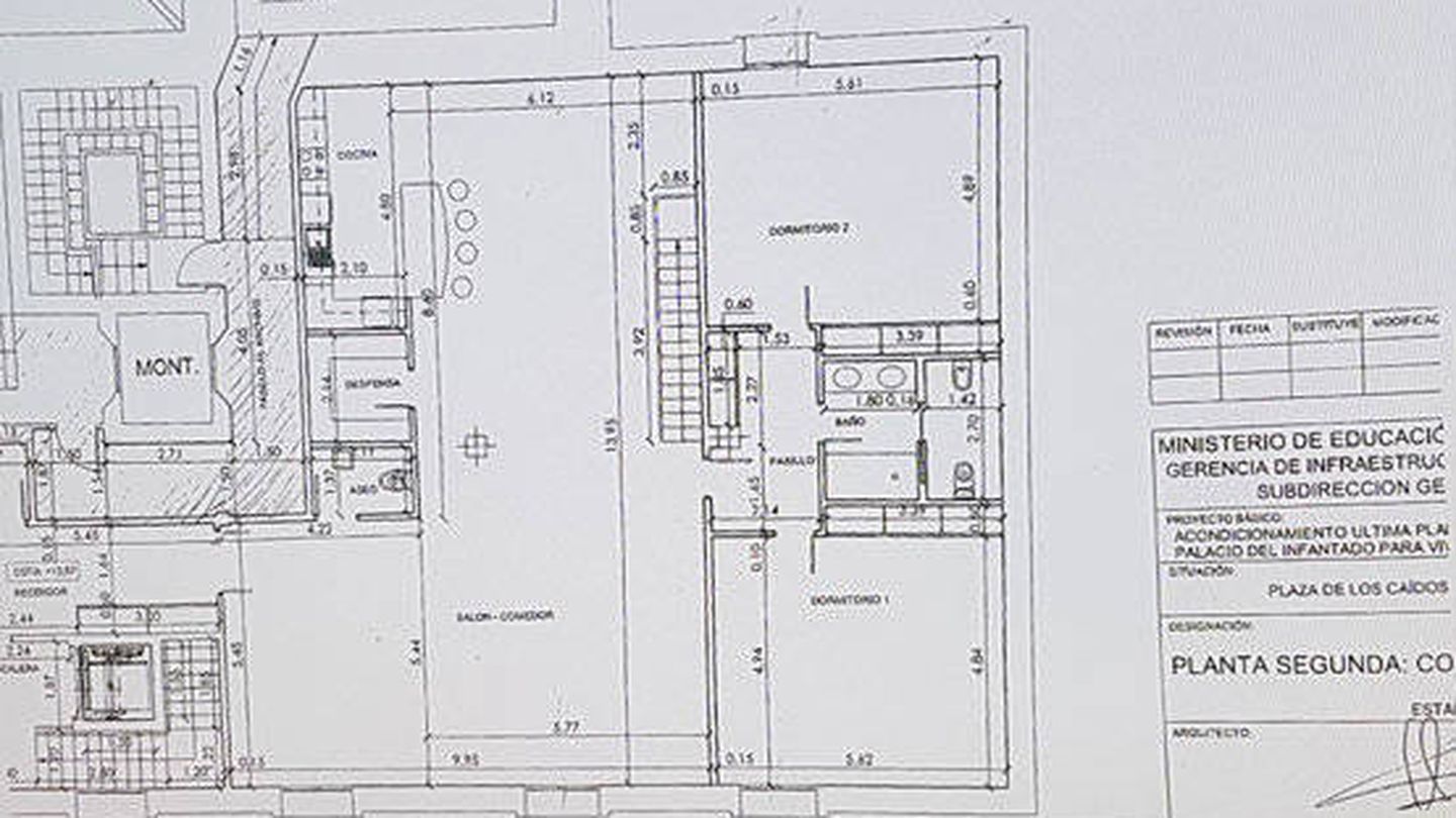 Plano de la casa que el Ministerio de Cultura proyectó para el duque del Infantado. (EFE)