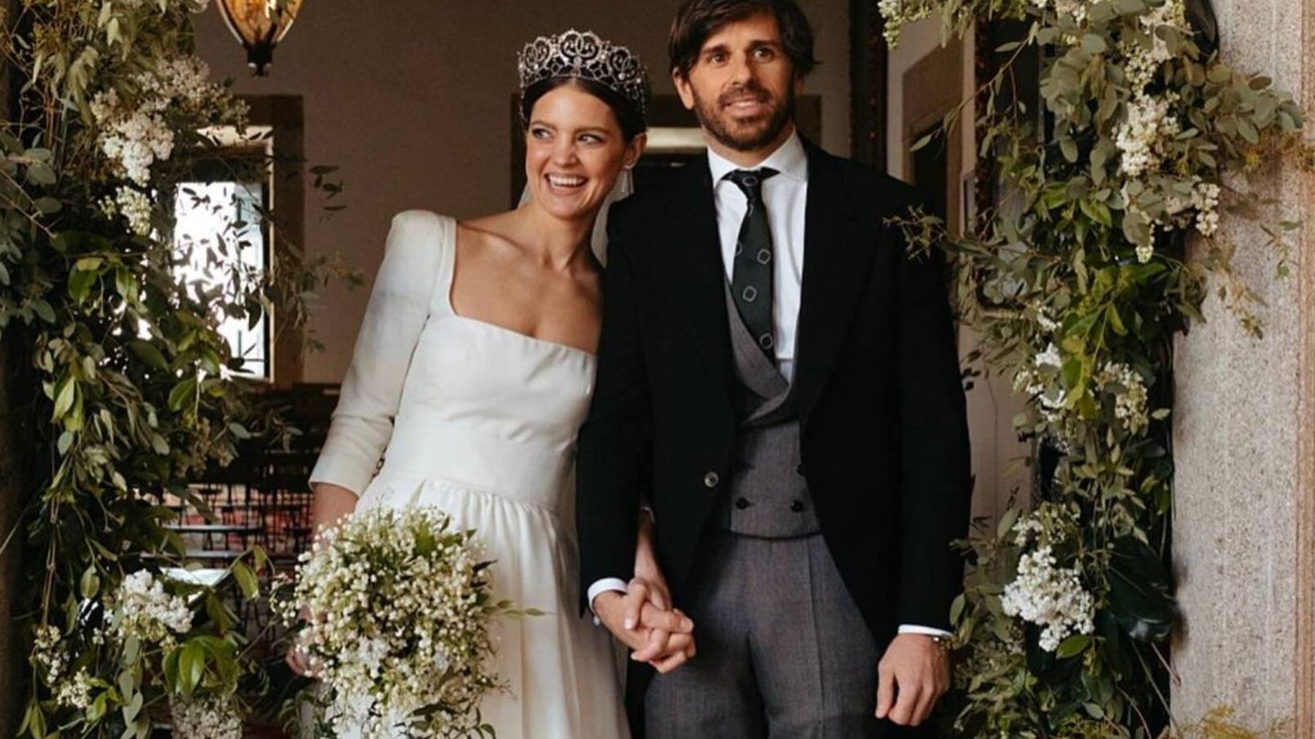 Isabelle Junot y Álvaro Falcó, en su boda. (Redes sociales)