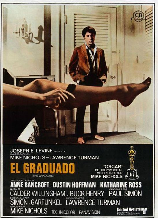 La pierna de Linda en el cartel de la película 'El graduado'.