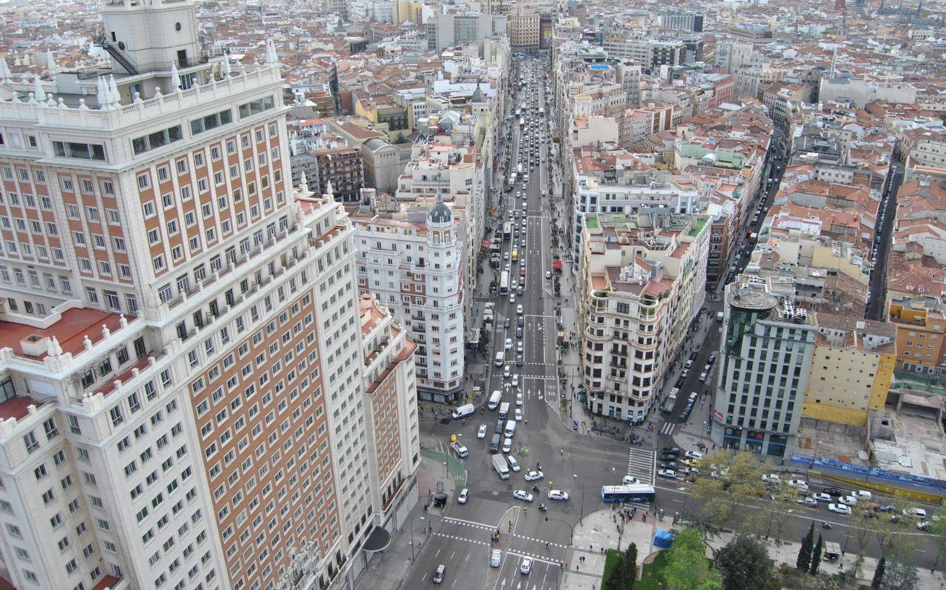 Vista de la Gran Vía de Madrid. (Foto: E.S.)