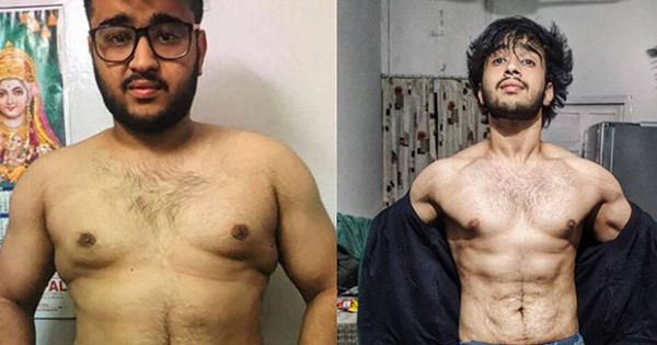 Foto: Ayush Chadha, antes y después de adelgazar. Foto: Instagram.