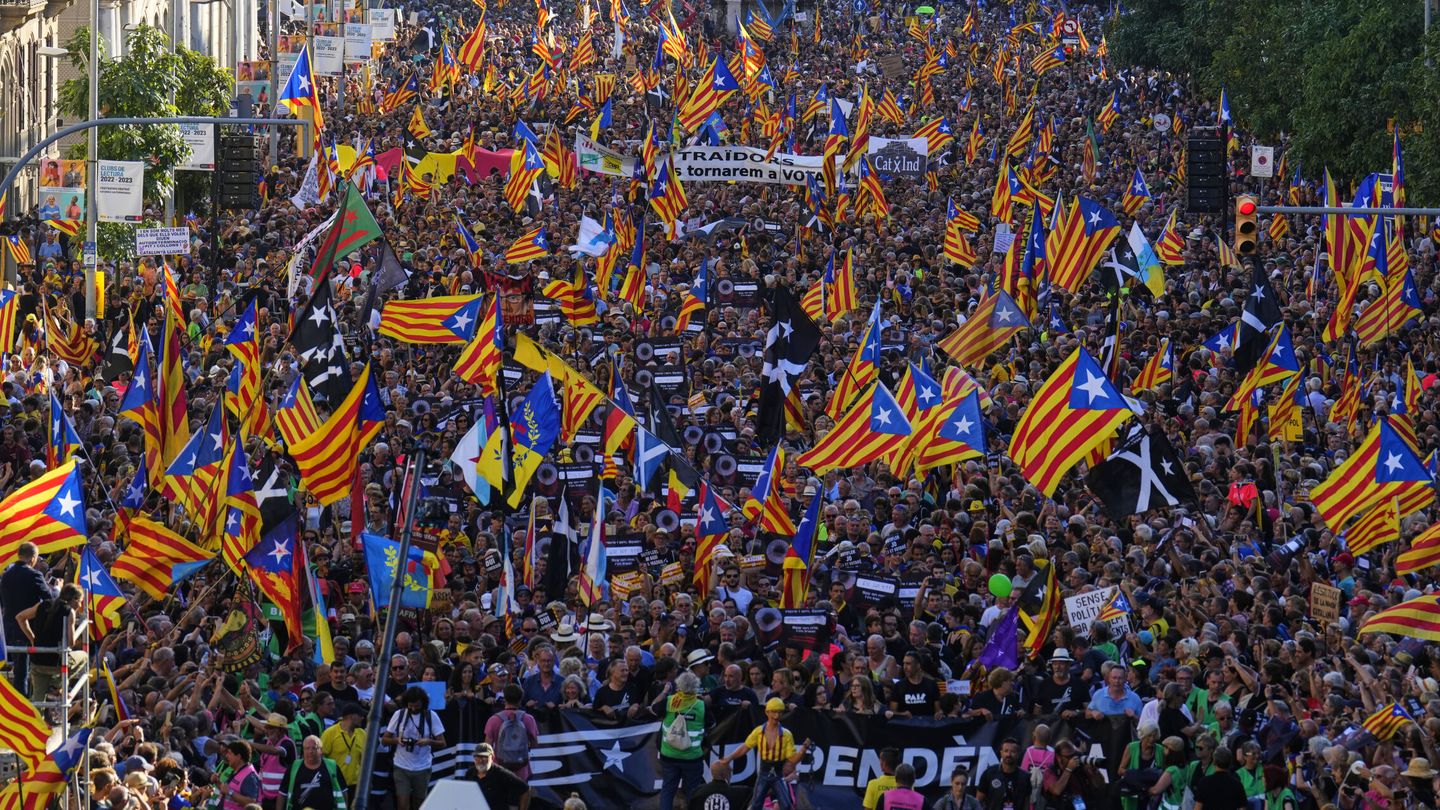 Manifestación independentista con motivo de la Diada. (EFE/Alejandro García) 