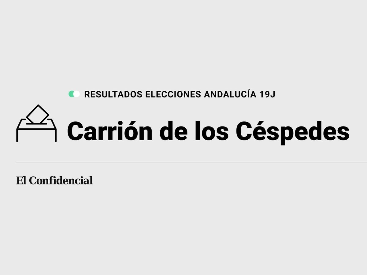 Foto: Resultados en Carrión de los Céspedes, Sevilla, de las elecciones de Andalucía 2022 este 19-J (C.C./Diseño EC)