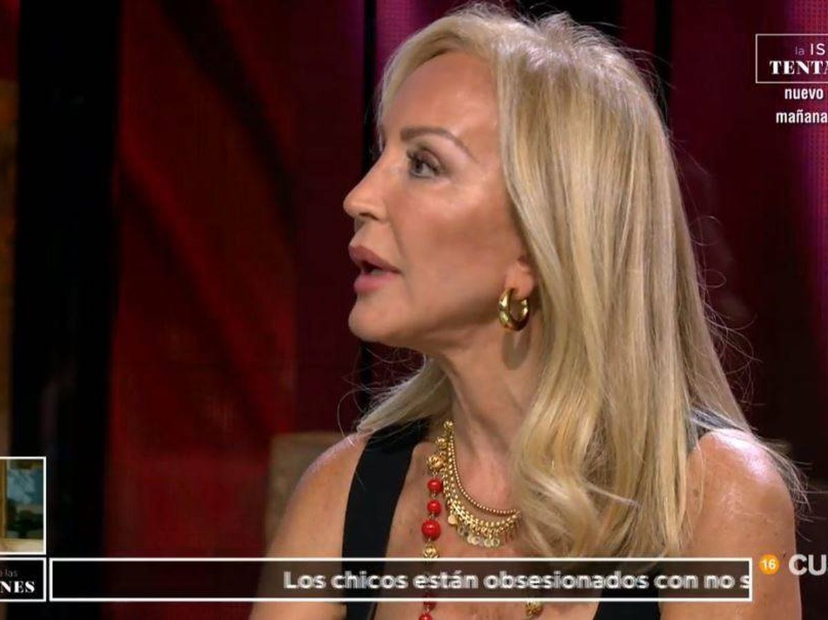 Foto: Carmen Lomana, en 'El debate de las tentaciones'. (Telecinco)