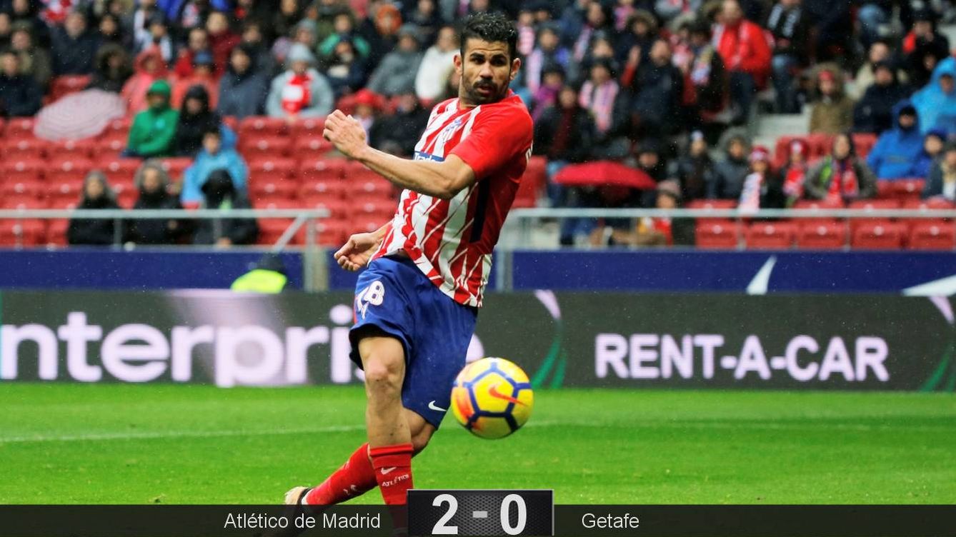 El Atlético disfruta de las dos versiones de Diego Costa: gol y expulsión absurda