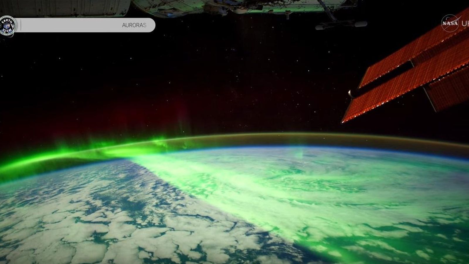 Foto: Aurora boreal, vista desde la Estación Internacional Espacial de la NASA (YouTube/NASA)