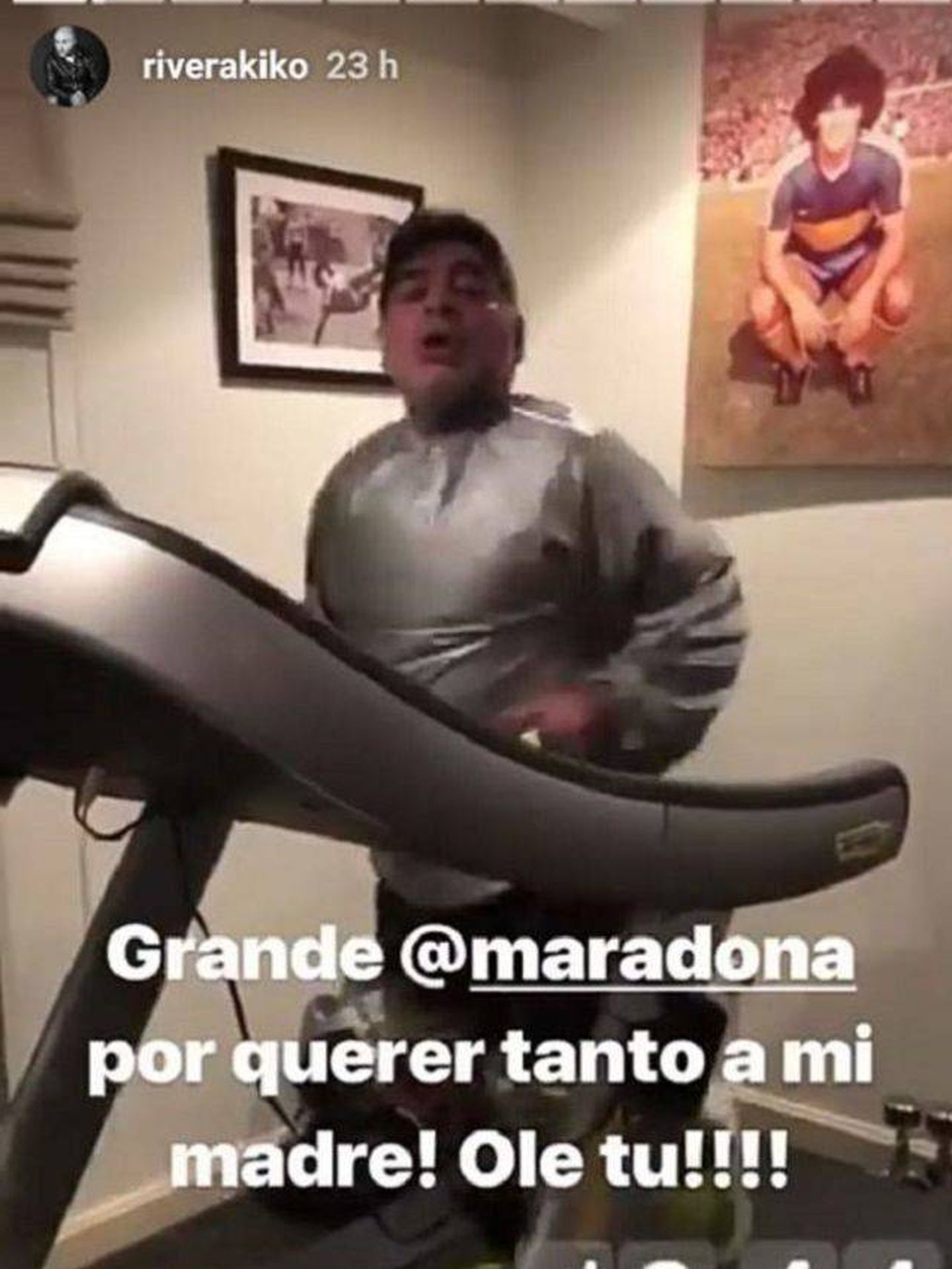 Maradona, entrenando con música de Pantoja. (RRSS)