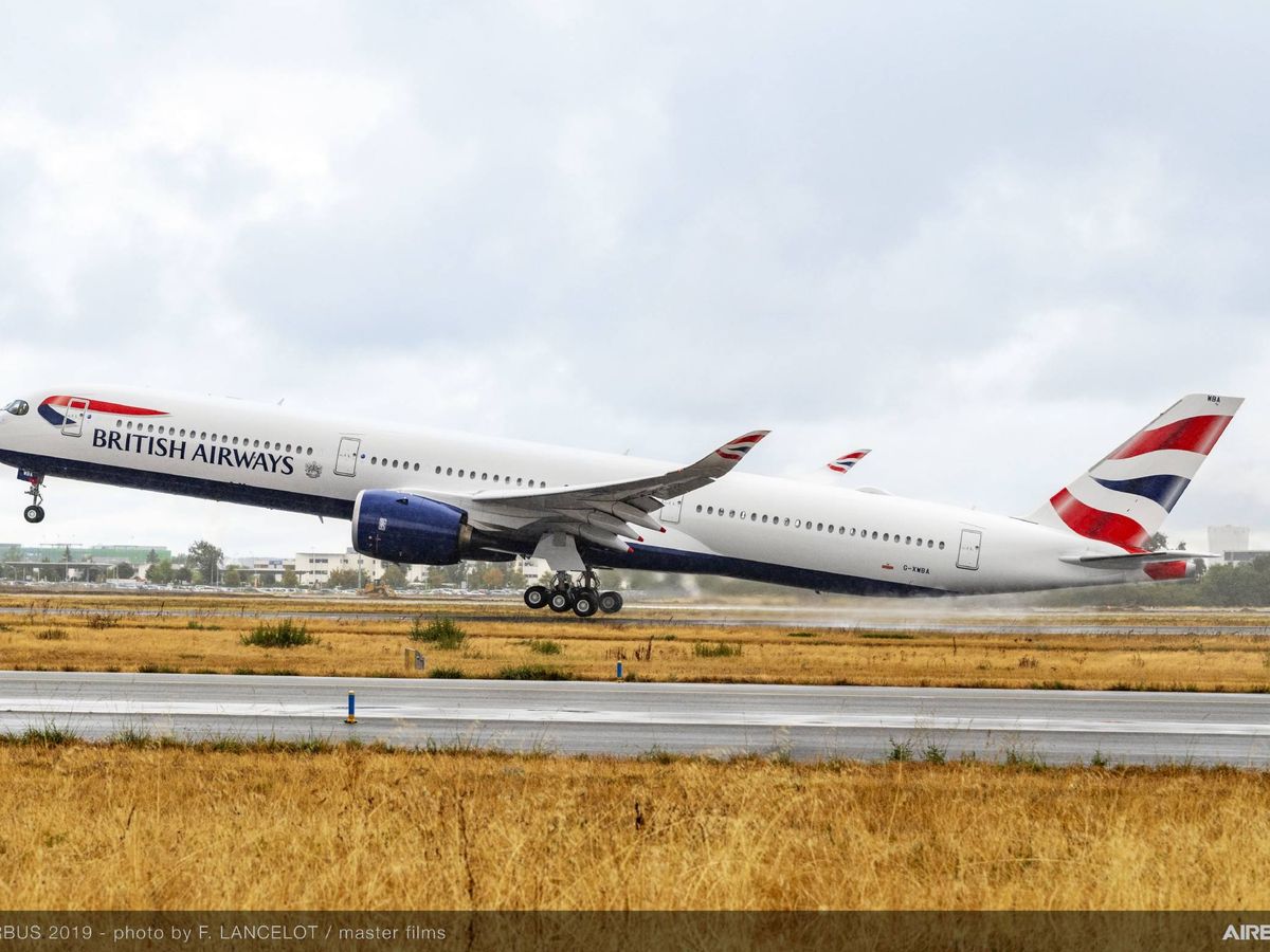 Foto: Un A350 entregado a British Airways. (Airbus)